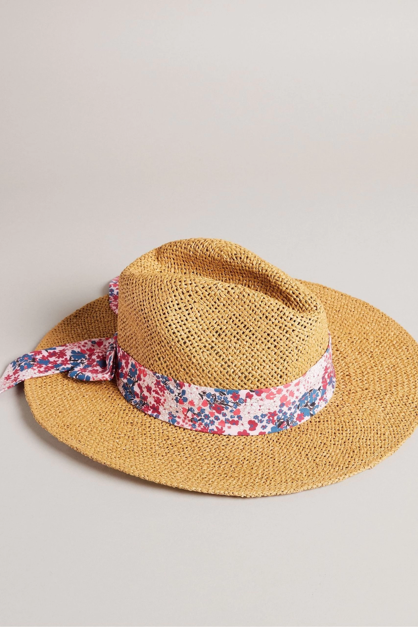 Ted Baker Natural Clairi Printed Brim Straw Hat 3 Ted Baker Natural Clairi Printed Brim Straw Hat