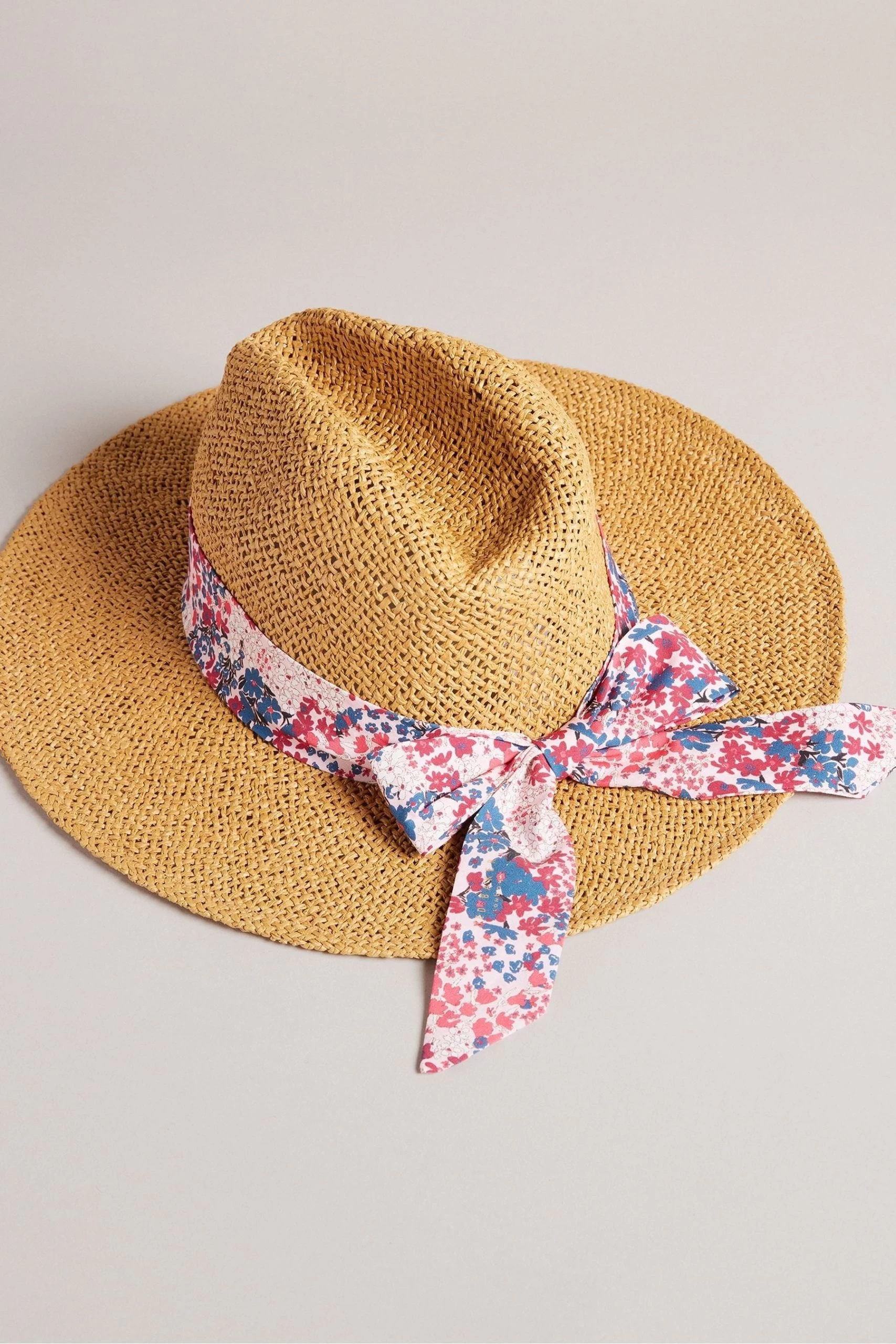 Ted Baker Natural Clairi Printed Brim Straw Hat 4 Ted Baker Natural Clairi Printed Brim Straw Hat - Image 2