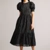 Ted Baker Meganie Puff Sleeve Tiered Midi Black Dress 2 Ted Baker Meganie Puff Sleeve Tiered Midi Black Dress -Ted Baker Shop 857958s