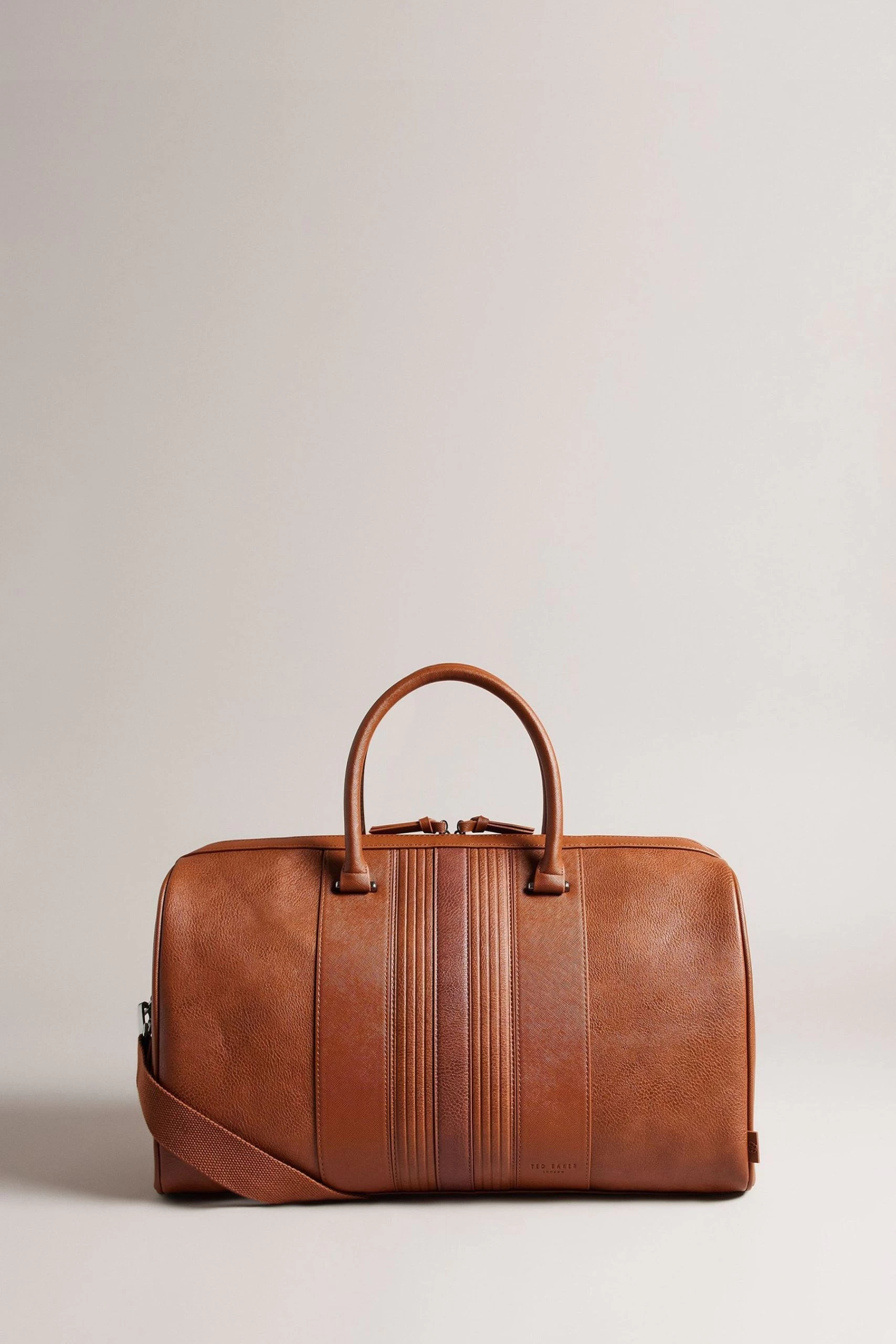 Ted Baker Evyday Tan Striped Pu Brown Holdall 3 Ted Baker Evyday Tan Striped Pu Brown Holdall