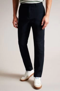 Ted Baker Blue Lenard Navy Slim Fit Smart Cotton Stretch Chinos