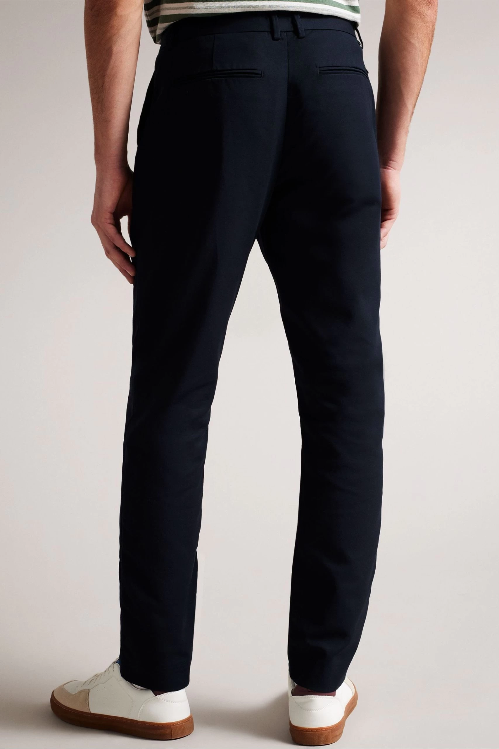 Ted Baker Blue Lenard Navy Slim Fit Smart Cotton Stretch Chinos 4 Ted Baker Blue Lenard Navy Slim Fit Smart Cotton Stretch Chinos - Image 2