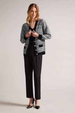 Ted Baker Cream Carmein Check Easy Fit Cardigan -Ted Baker Shop 865774s3