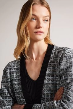 Ted Baker Cream Carmein Check Easy Fit Cardigan -Ted Baker Shop 865774s4