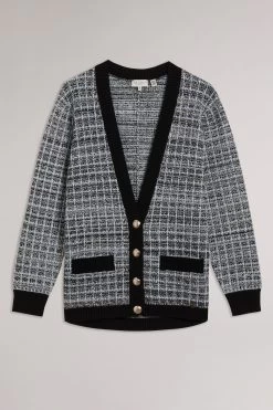 Ted Baker Cream Carmein Check Easy Fit Cardigan -Ted Baker Shop 865774s5