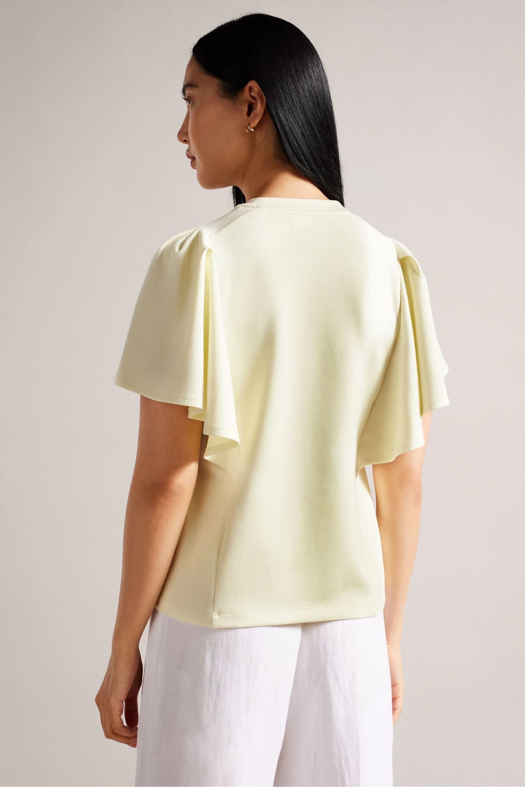 Ted Baker Yellow Boxy T-Shirt With Angel Sleeves 4 Ted Baker Yellow Boxy T-Shirt With Angel Sleeves - Image 2