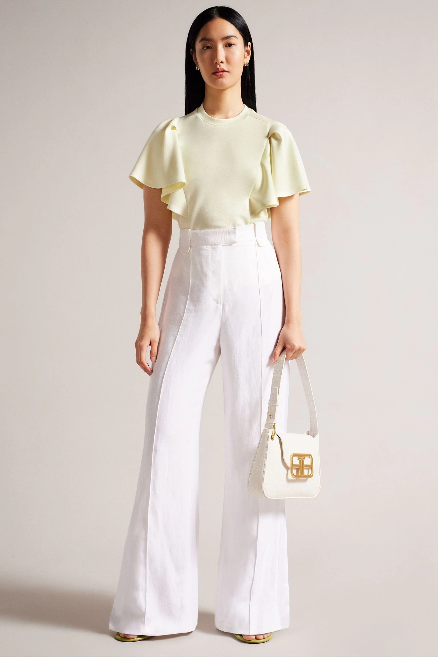 Ted Baker Yellow Boxy T-Shirt With Angel Sleeves 5 Ted Baker Yellow Boxy T-Shirt With Angel Sleeves - Image 3