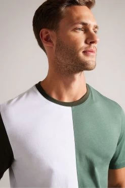 Ted Baker Green Ramin Green Short Sleeved Vertical Colour Block T-Shirt 10 Ted Baker Green Ramin Green Short Sleeved Vertical Colour Block T-Shirt -Ted Baker Shop 874942s4