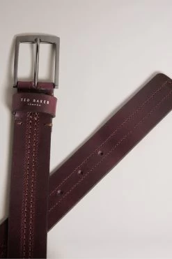 Ted Baker Red Crisic Oxblood Stitch Detail Leather Belt 7 Ted Baker Red Crisic Oxblood Stitch Detail Leather Belt -Ted Baker Shop 876512s3
