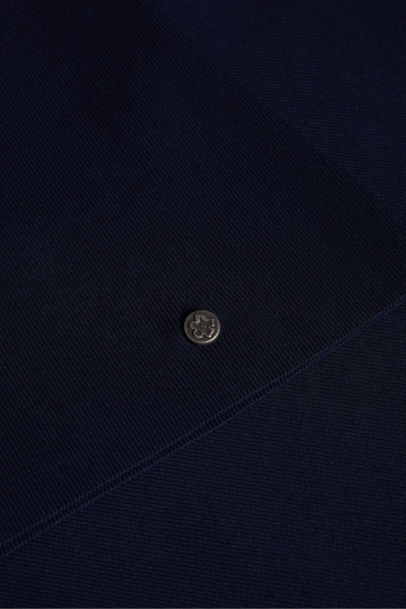 Ted Baker Blue Cileste V-Neck Slim Fit Knit Top 8 Ted Baker Blue Cileste V-Neck Slim Fit Knit Top - Image 6