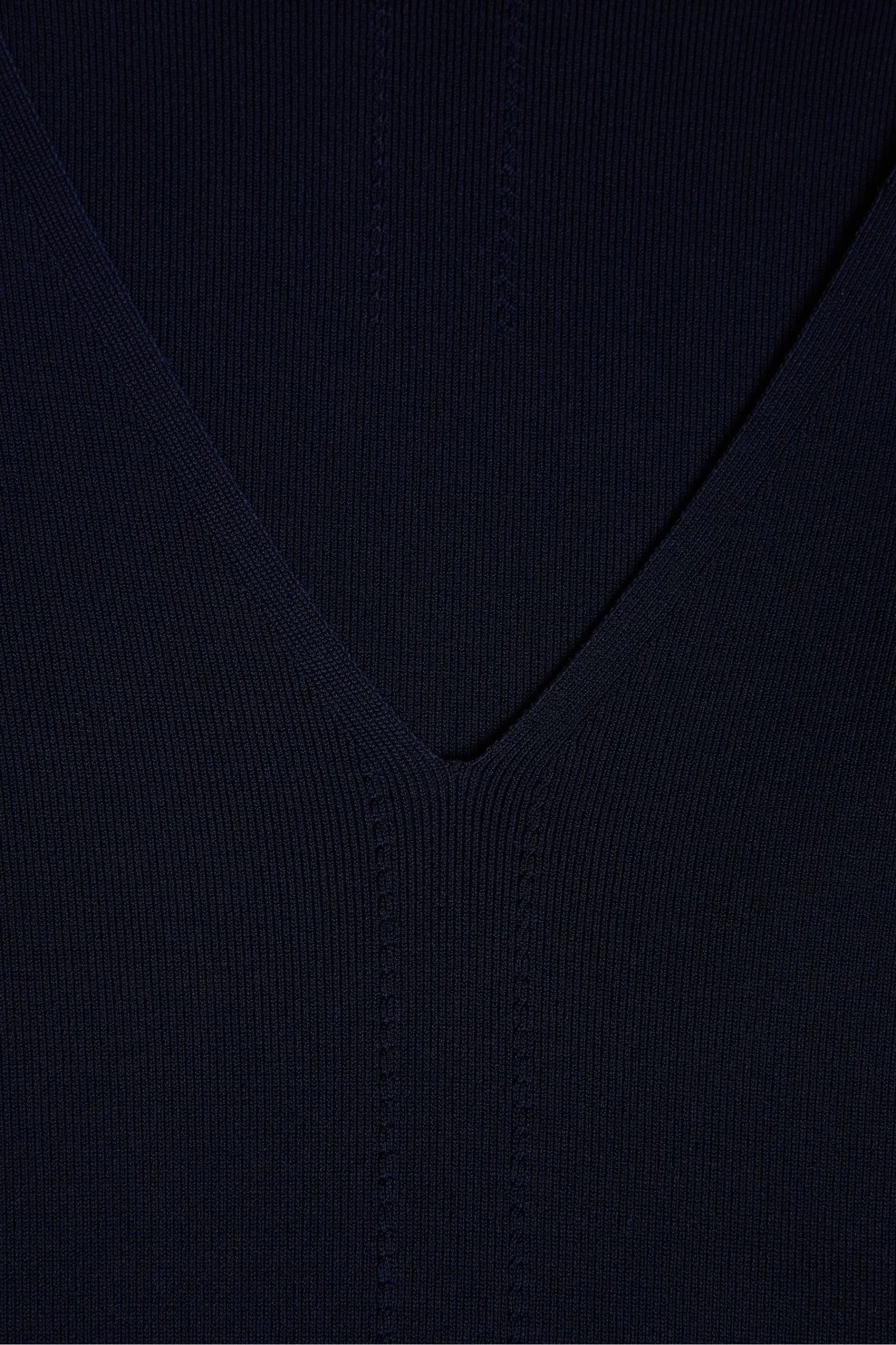 Ted Baker Blue Cileste V-Neck Slim Fit Knit Top 9 Ted Baker Blue Cileste V-Neck Slim Fit Knit Top - Image 7