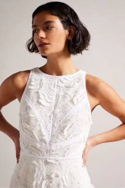 Ted Baker Ullaa White Sleeveless Midi Dress With Contrast Detail -Ted Baker Shop 883 451s2