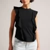 Ted Baker Kathley Black Frill Linen Vest 1 Ted Baker Kathley Black Frill Linen Vest -Ted Baker Shop 898492s