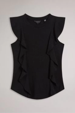 Ted Baker Kathley Black Frill Linen Vest 13 Ted Baker Kathley Black Frill Linen Vest -Ted Baker Shop 898492s5