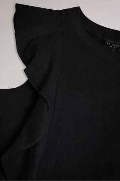 Ted Baker Kathley Black Frill Linen Vest 14 Ted Baker Kathley Black Frill Linen Vest -Ted Baker Shop 898492s6