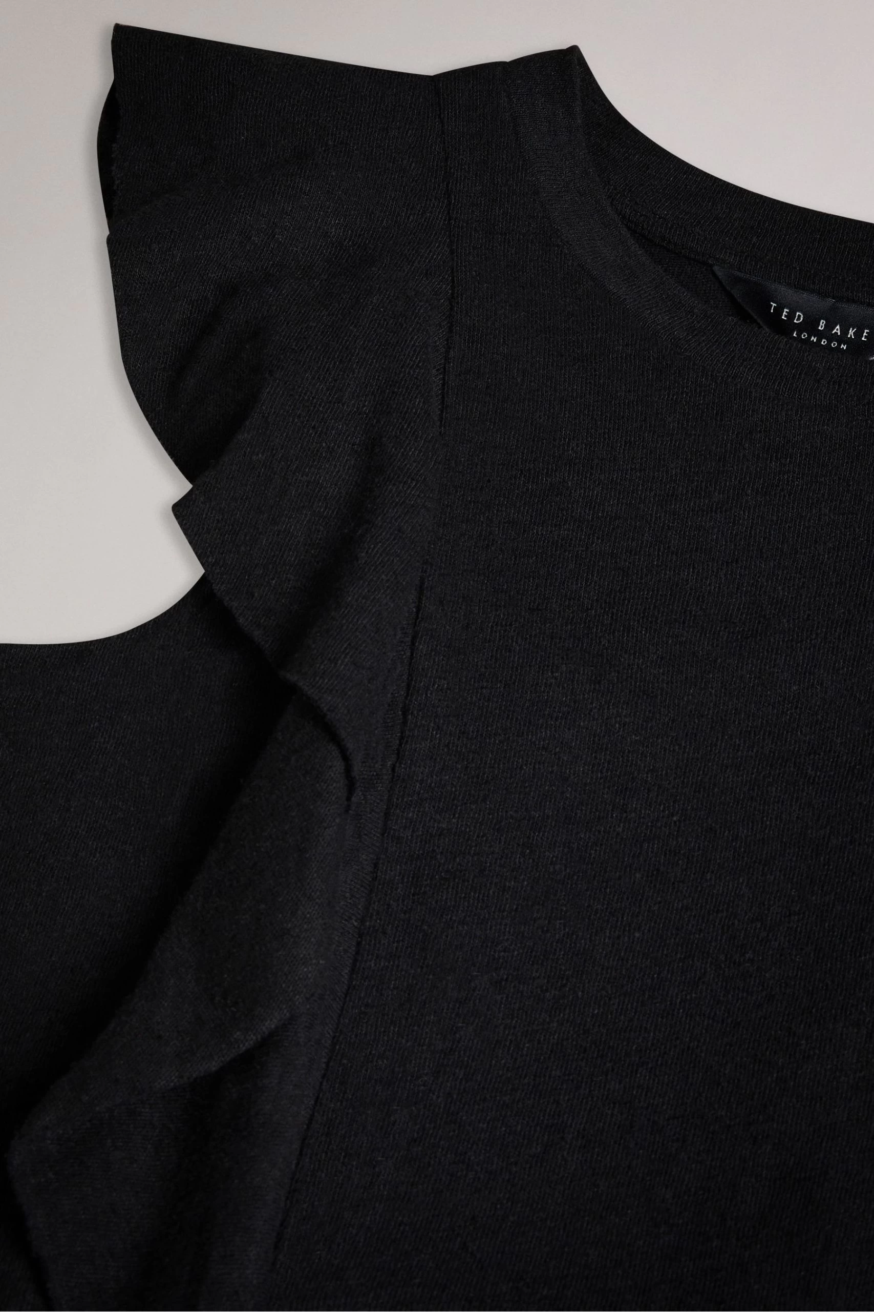 Ted Baker Kathley Black Frill Linen Vest 8 Ted Baker Kathley Black Frill Linen Vest - Image 6