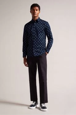 Ted Baker Blue Kyme Long Sleeve Ditsy Floral Shirt 9 Ted Baker Blue Kyme Long Sleeve Ditsy Floral Shirt -Ted Baker Shop 910458s3