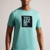 Ted Baker Green Rofata Short Sleeved Square Branded T-Shirt 1 Ted Baker Green Rofata Short Sleeved Square Branded T-Shirt -Ted Baker Shop 921081s
