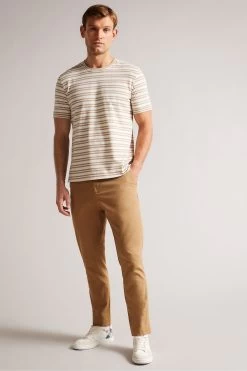 Ted Baker Brown Vadell Short Sleeved Regular Fit Striped T-Shirt 9 Ted Baker Brown Vadell Short Sleeved Regular Fit Striped T-Shirt -Ted Baker Shop 930767s3
