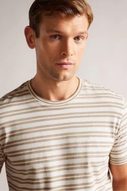 Ted Baker Brown Vadell Short Sleeved Regular Fit Striped T-Shirt 10 Ted Baker Brown Vadell Short Sleeved Regular Fit Striped T-Shirt -Ted Baker Shop 930767s4