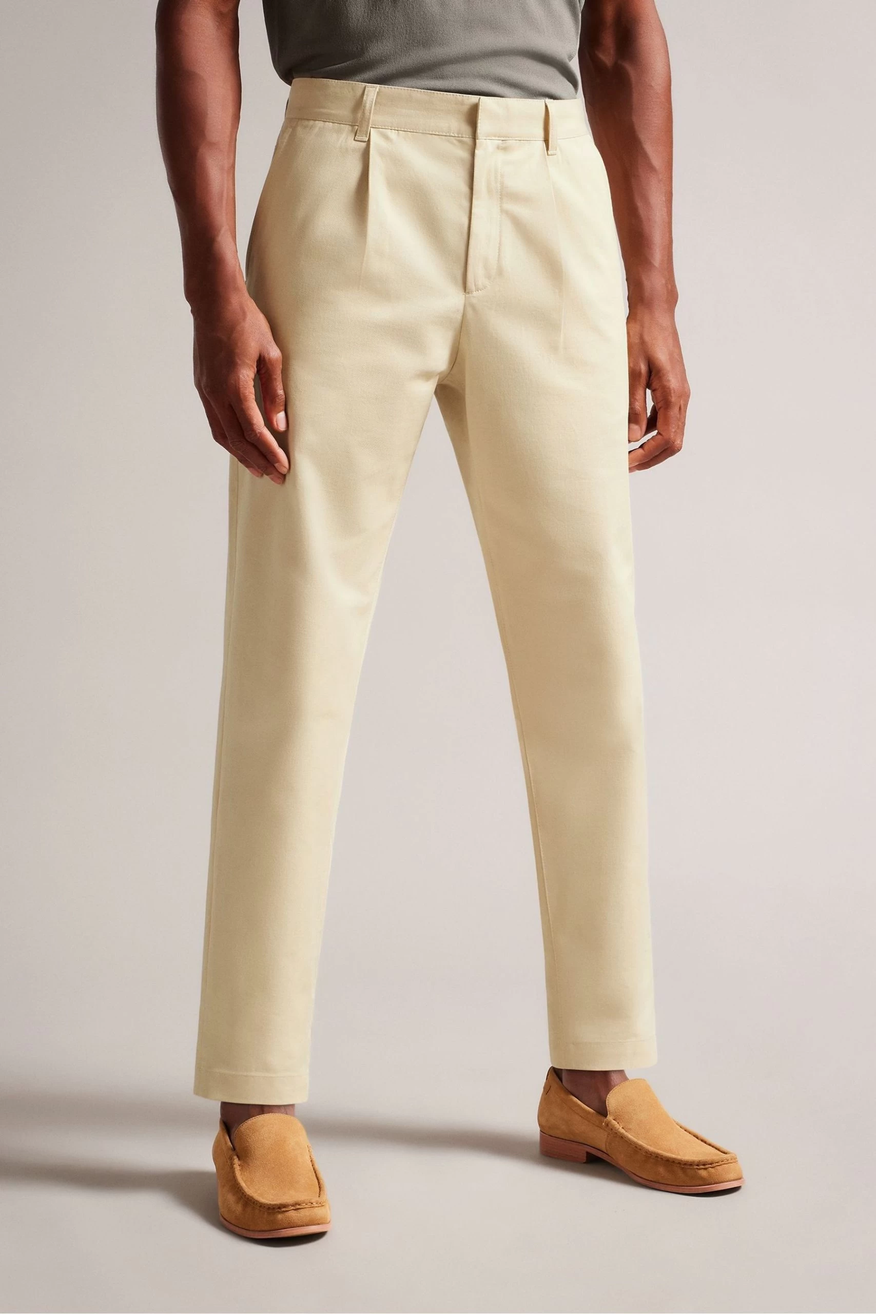 Ted Baker Natural Vedra Haldan Tapered Fit Trousers 3 Ted Baker Natural Vedra Haldan Tapered Fit Trousers