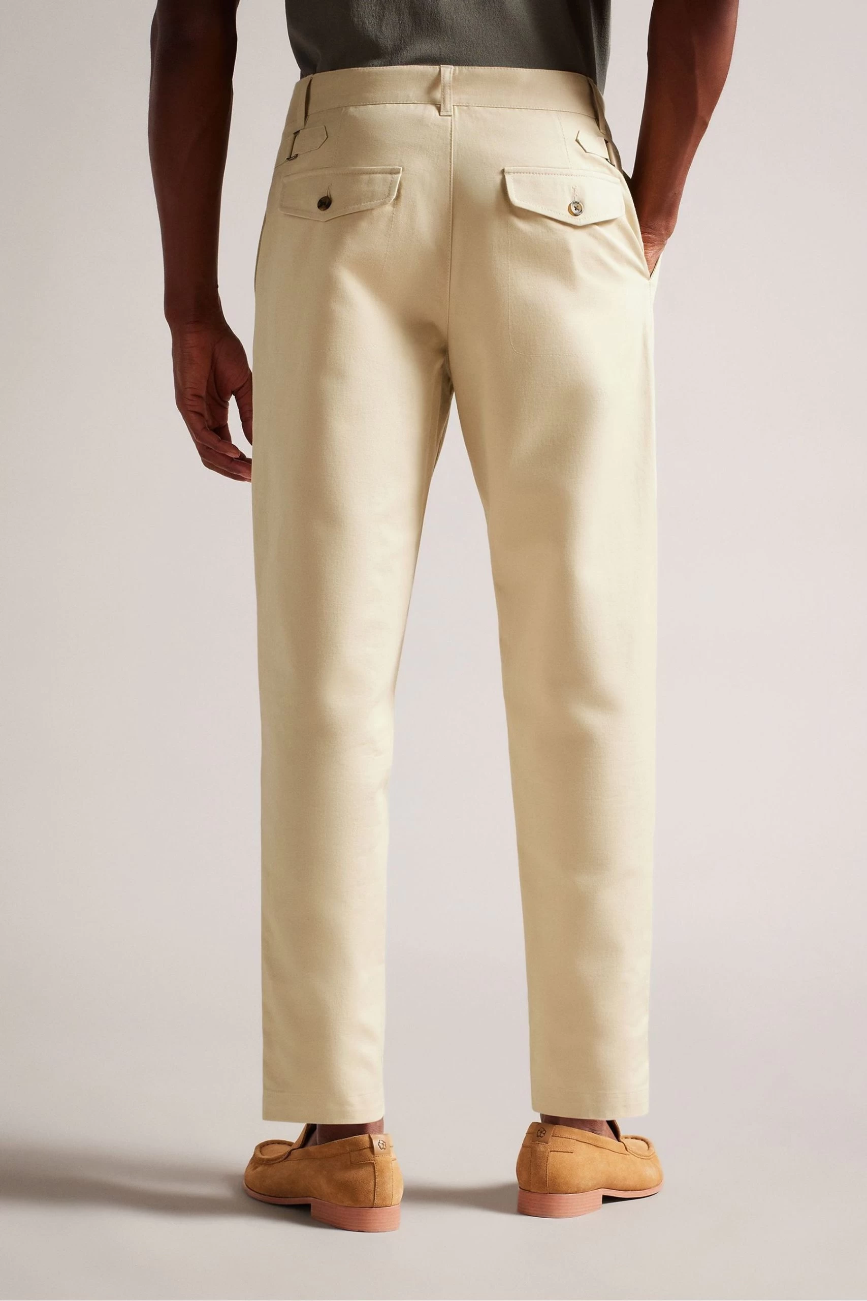 Ted Baker Natural Vedra Haldan Tapered Fit Trousers 4 Ted Baker Natural Vedra Haldan Tapered Fit Trousers - Image 2