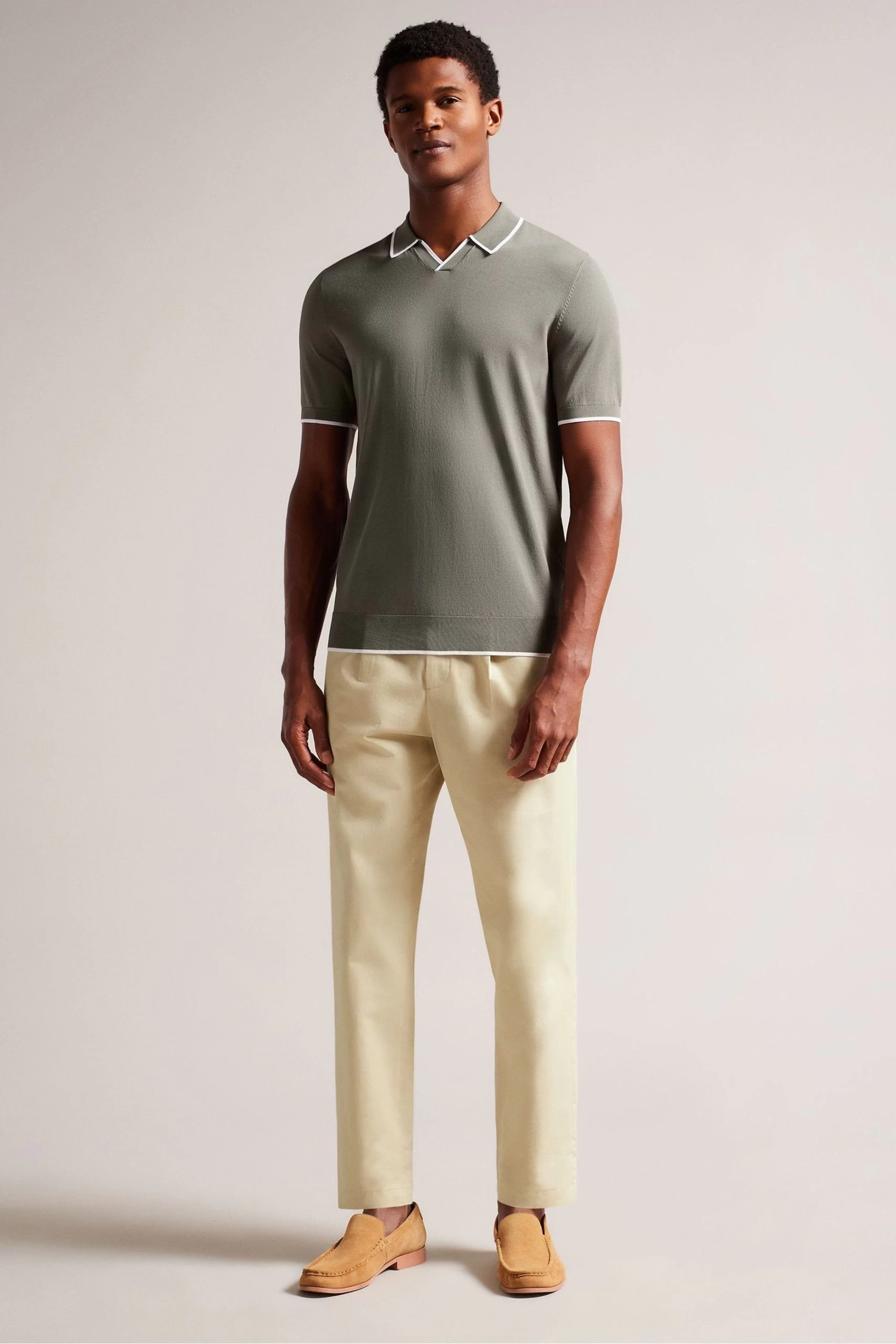 Ted Baker Natural Vedra Haldan Tapered Fit Trousers 5 Ted Baker Natural Vedra Haldan Tapered Fit Trousers - Image 3