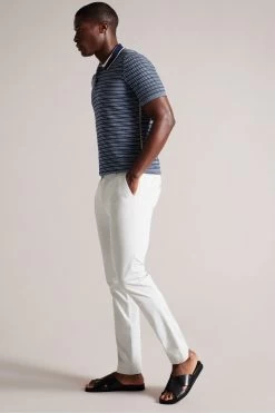 Ted Baker Blue Radwint Short Sleeved Textured Striped Polo Shirt 9 Ted Baker Blue Radwint Short Sleeved Textured Striped Polo Shirt -Ted Baker Shop 940525s3