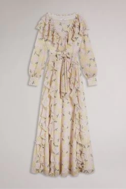 Ted Baker Yellow Vivyana Frilled Long Sleeve Maxi Dress 11 Ted Baker Yellow Vivyana Frilled Long Sleeve Maxi Dress -Ted Baker Shop 941713s4