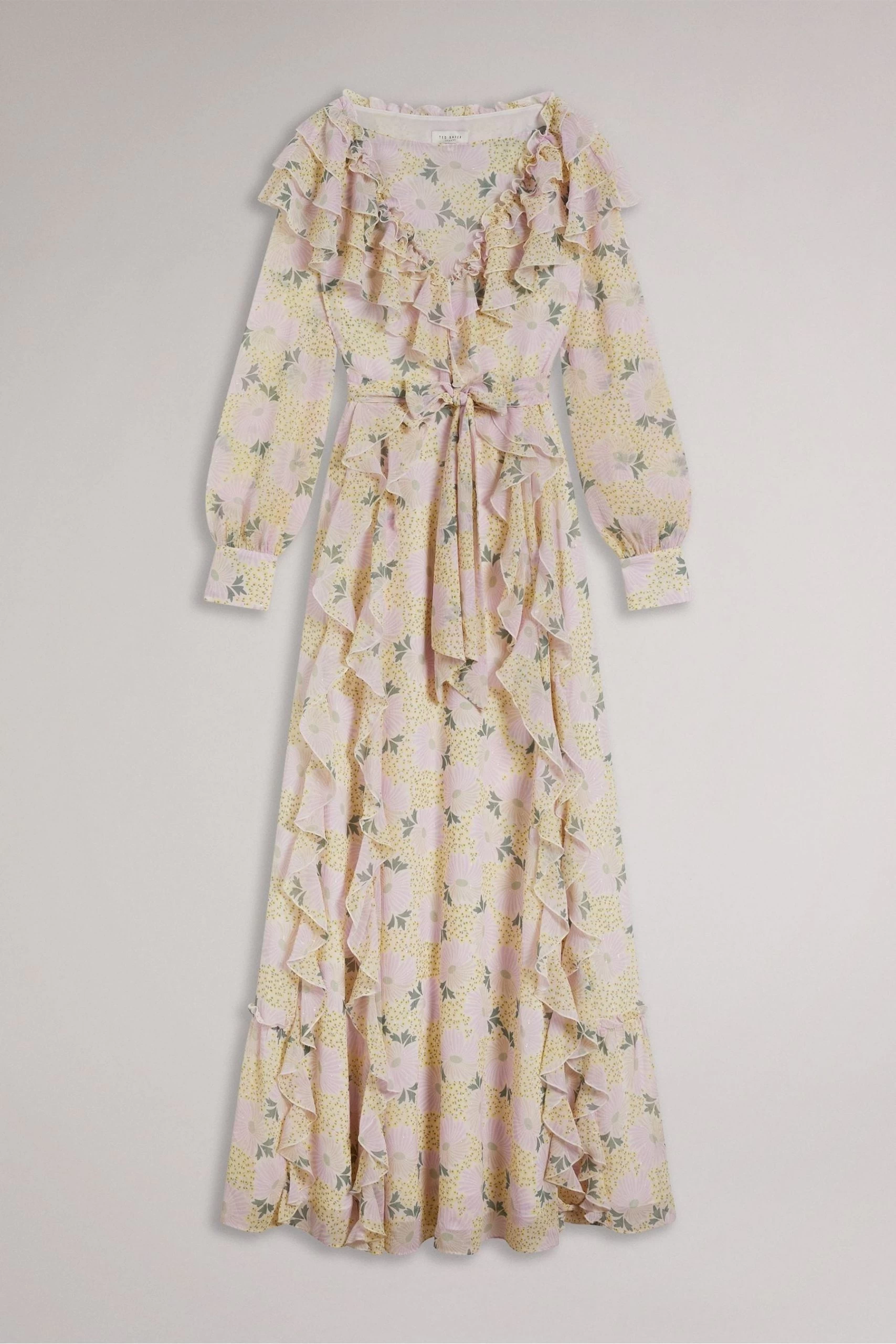 Ted Baker Yellow Vivyana Frilled Long Sleeve Maxi Dress 6 Ted Baker Yellow Vivyana Frilled Long Sleeve Maxi Dress - Image 4