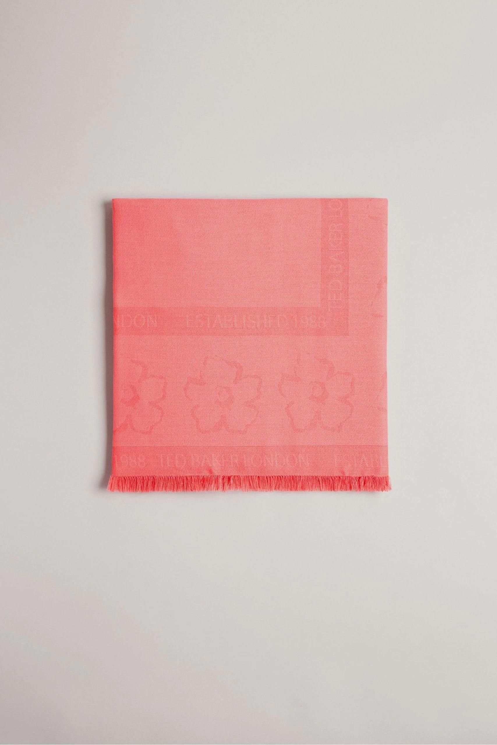 Ted Baker Pink Kemily Coral Magnolia Large Square Scarf 3 Ted Baker Pink Kemily Coral Magnolia Large Square Scarf