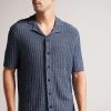 Ted Baker Blue Proof Short Sleeve Relaxed Fit Knitted Shirt 1 Ted Baker Blue Proof Short Sleeve Relaxed Fit Knitted Shirt -Ted Baker Shop 942766s