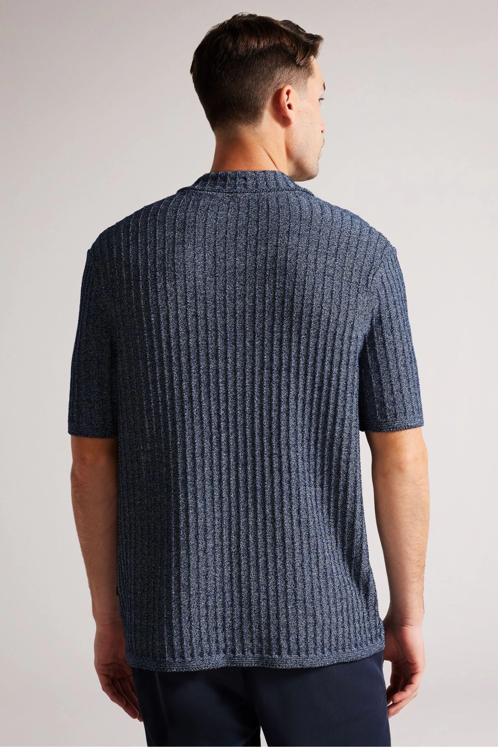 Ted Baker Blue Proof Short Sleeve Relaxed Fit Knitted Shirt 4 Ted Baker Blue Proof Short Sleeve Relaxed Fit Knitted Shirt - Image 2