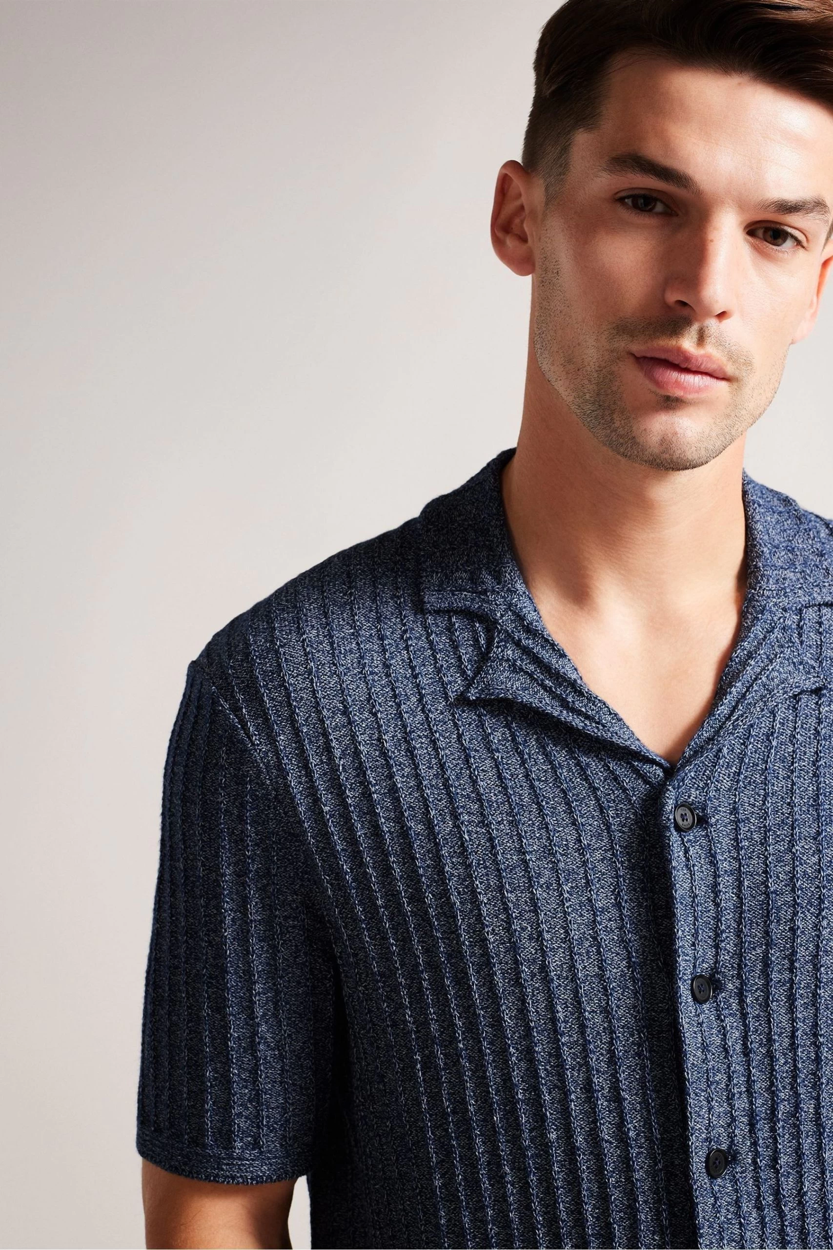 Ted Baker Blue Proof Short Sleeve Relaxed Fit Knitted Shirt 7 Ted Baker Blue Proof Short Sleeve Relaxed Fit Knitted Shirt - Image 5