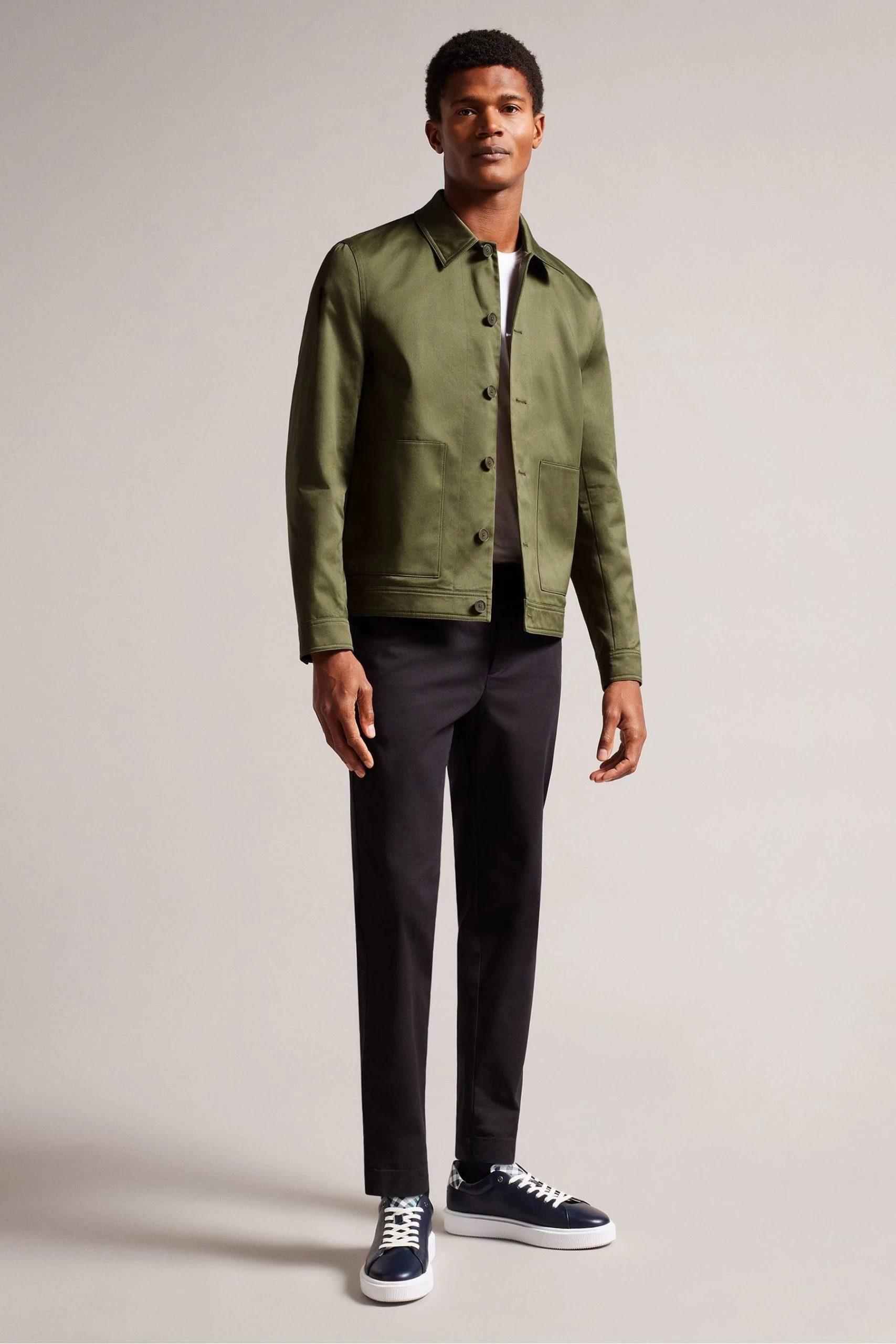 Ted Baker Green Lucianj Slim Fit Cotton Sateen Jacket 5 Ted Baker Green Lucianj Slim Fit Cotton Sateen Jacket - Image 3