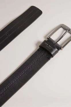 Ted Baker Crisic Black Stitch Detail Leather Belt -Ted Baker Shop 947575s2