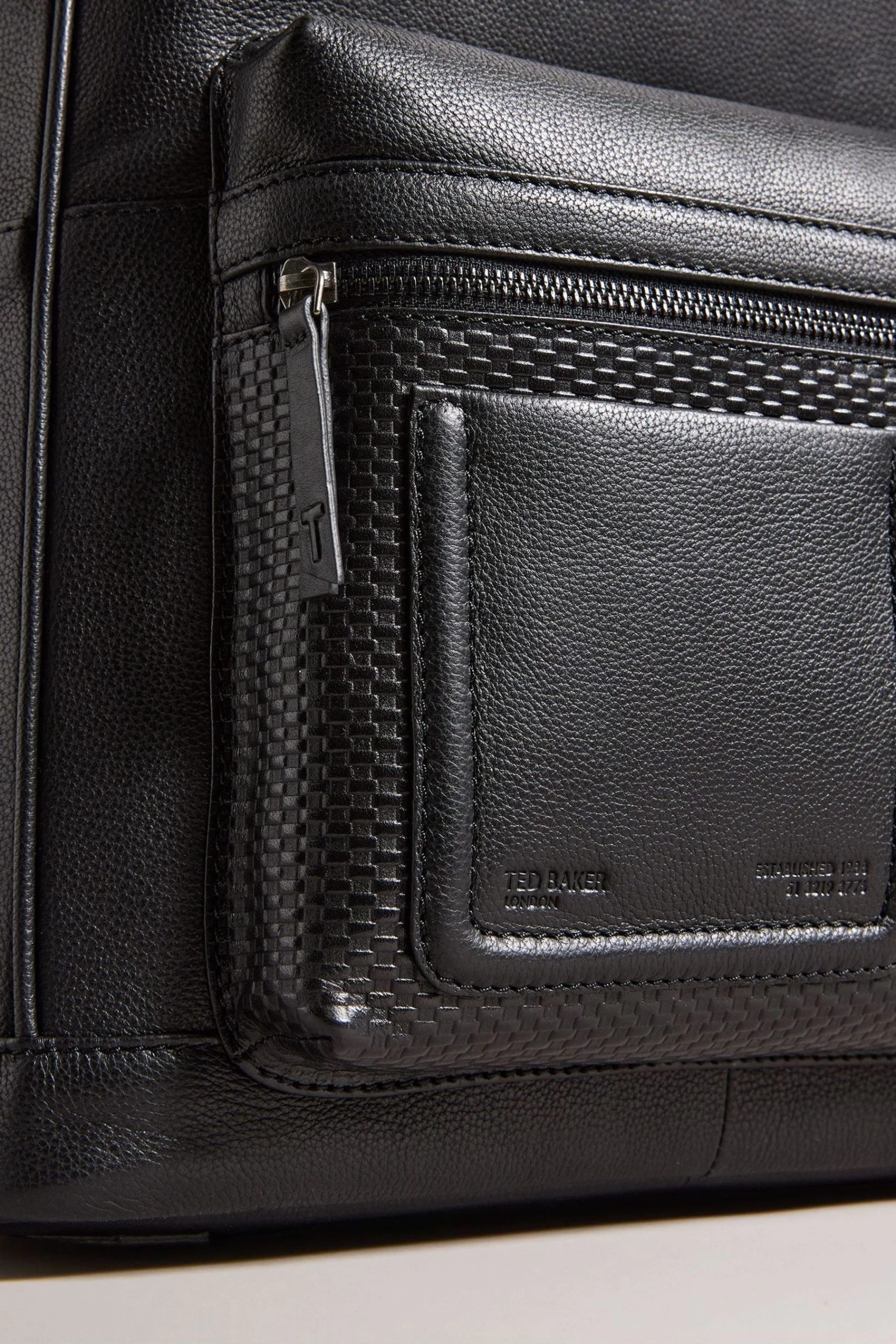 Ted Baker Convoy Black Texture Leather Backpack 6 Ted Baker Convoy Black Texture Leather Backpack - Image 4
