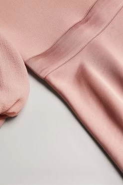 Ted Baker Pink Brontei Puff Sleeve Fitted Bodice Midi Dress -Ted Baker Shop 951634s5