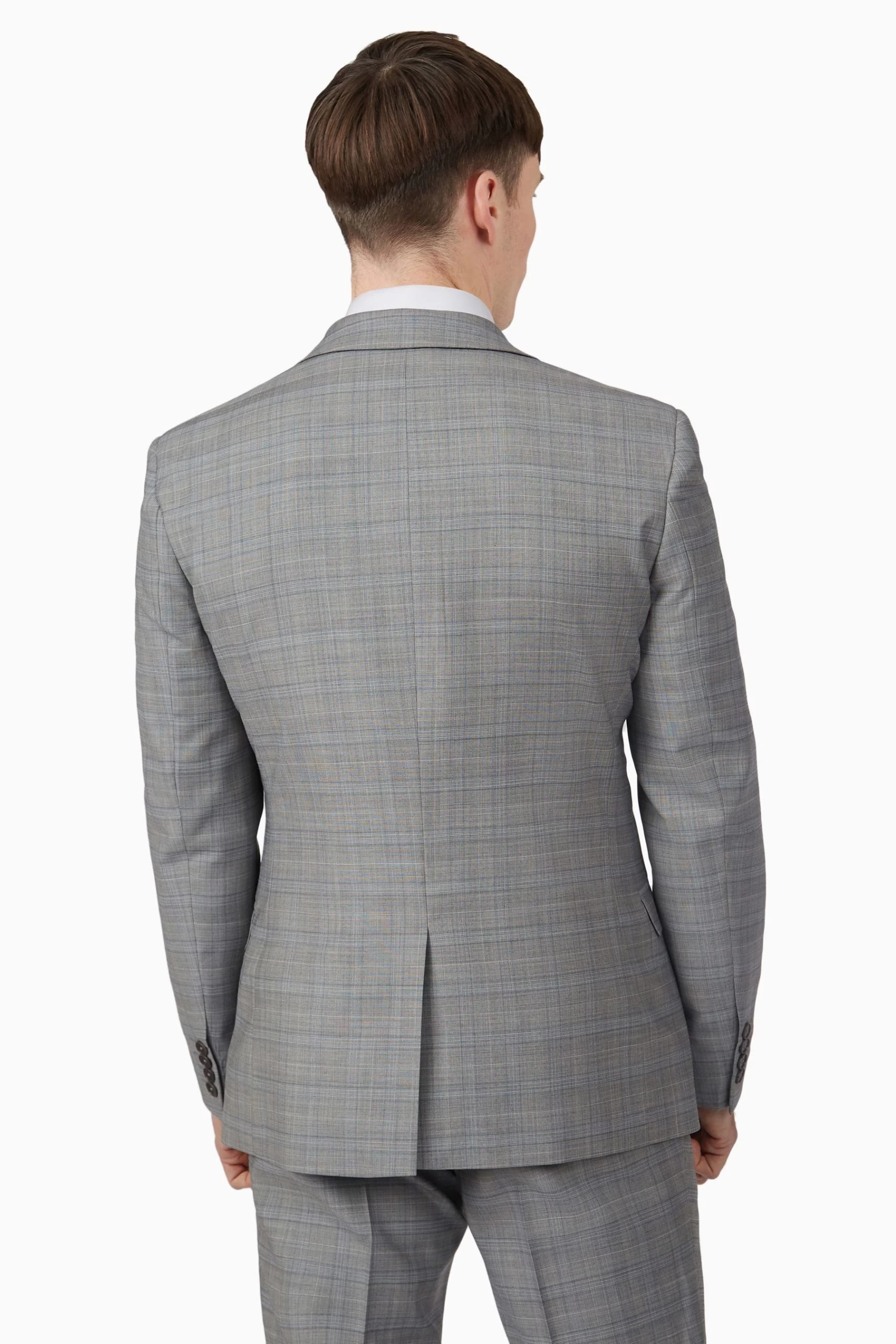 Ted Baker Grey Prince Of Wales Check Slim Suit Jacket 4 Ted Baker Grey Prince Of Wales Check Slim Suit Jacket - Image 2