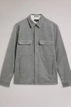 Ted Baker Grey Long Sleeves Wool Blend Overshirt 12 Ted Baker Grey Long Sleeves Wool Blend Overshirt -Ted Baker Shop 954003s5