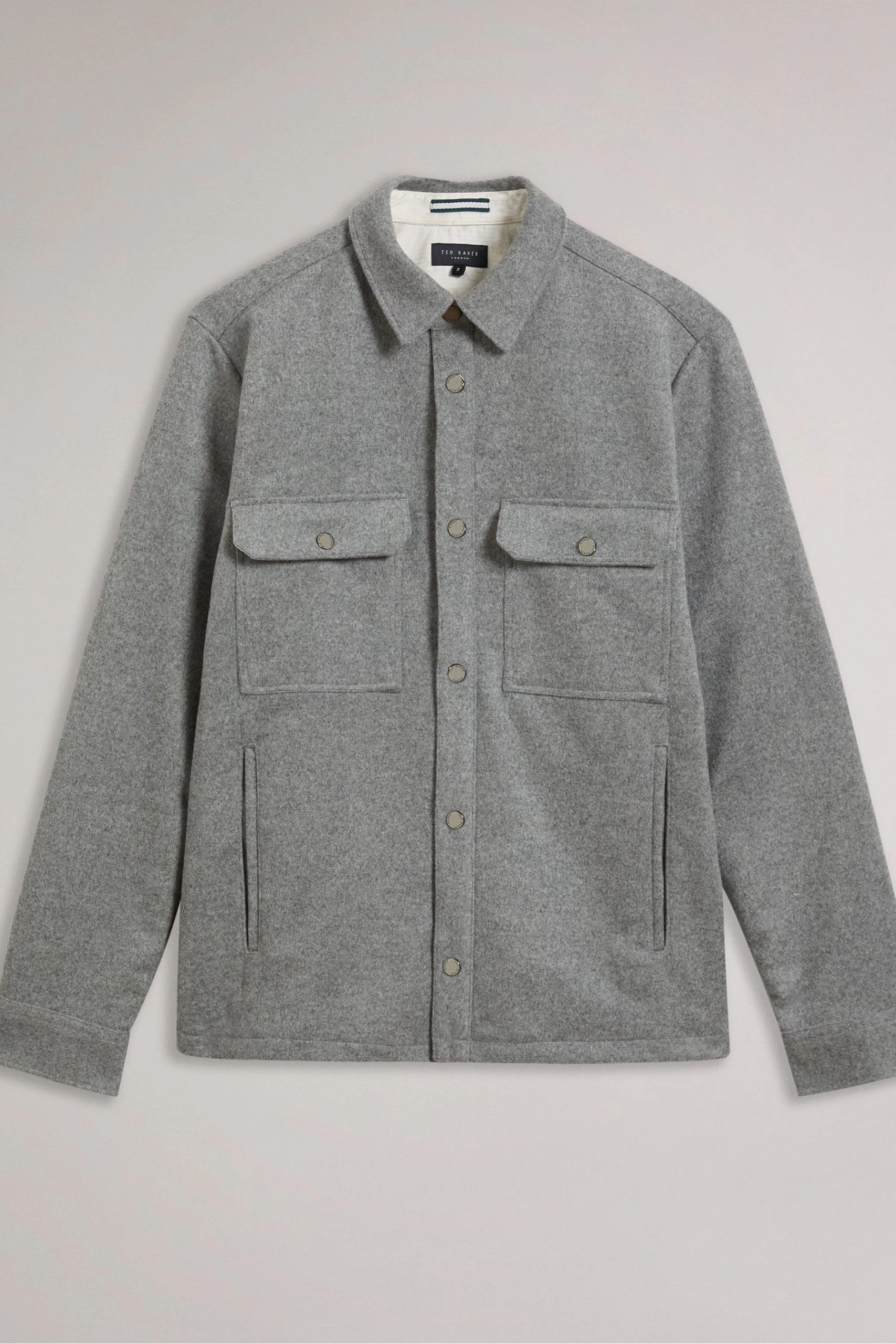 Ted Baker Grey Long Sleeves Wool Blend Overshirt 7 Ted Baker Grey Long Sleeves Wool Blend Overshirt - Image 5