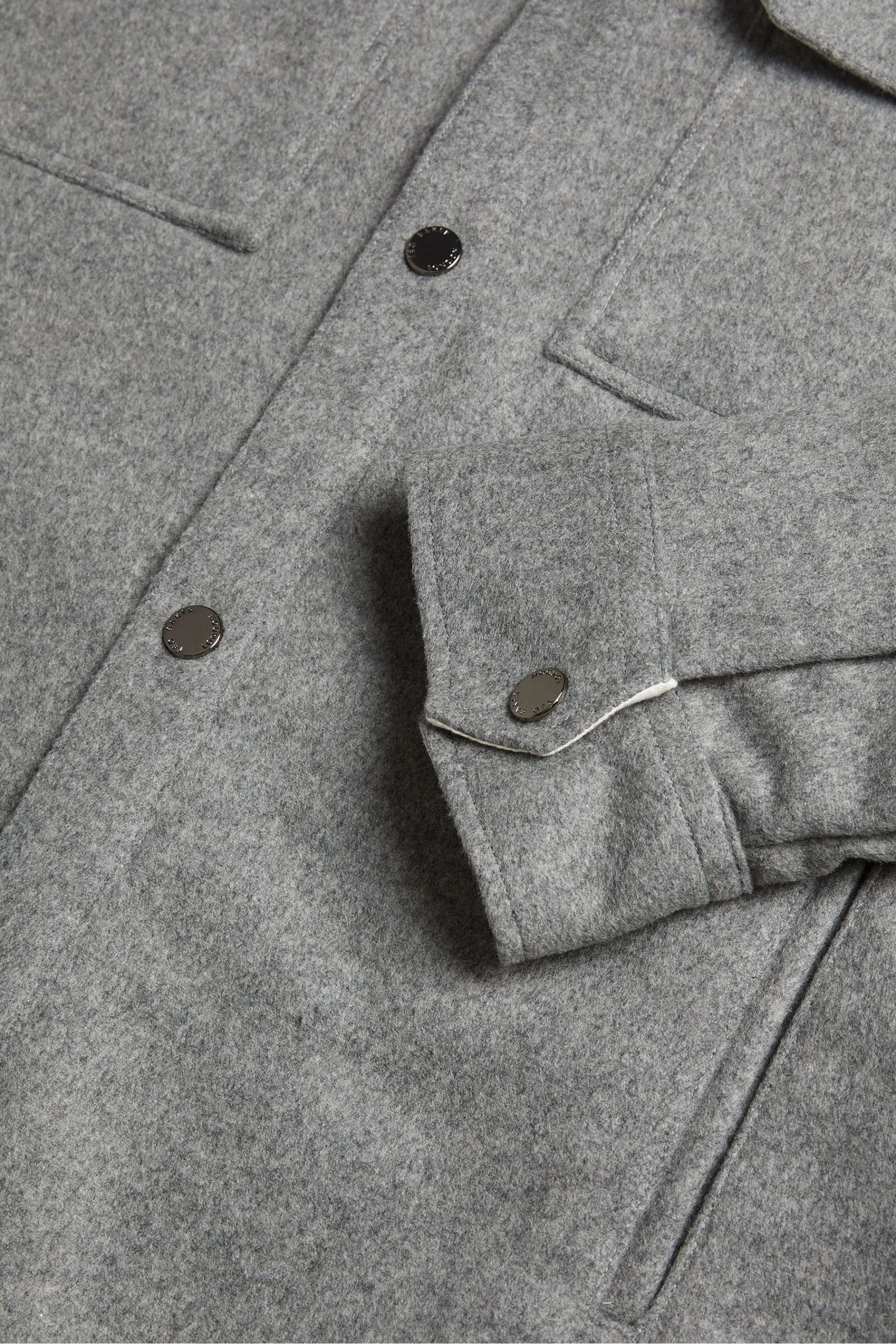 Ted Baker Grey Long Sleeves Wool Blend Overshirt 8 Ted Baker Grey Long Sleeves Wool Blend Overshirt - Image 6