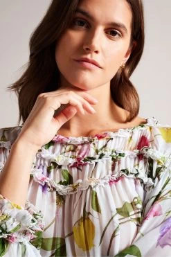 Ted Baker Hewette White Printed Blouse With Functional Waist Tie 11 Ted Baker Hewette White Printed Blouse With Functional Waist Tie -Ted Baker Shop 955292s4