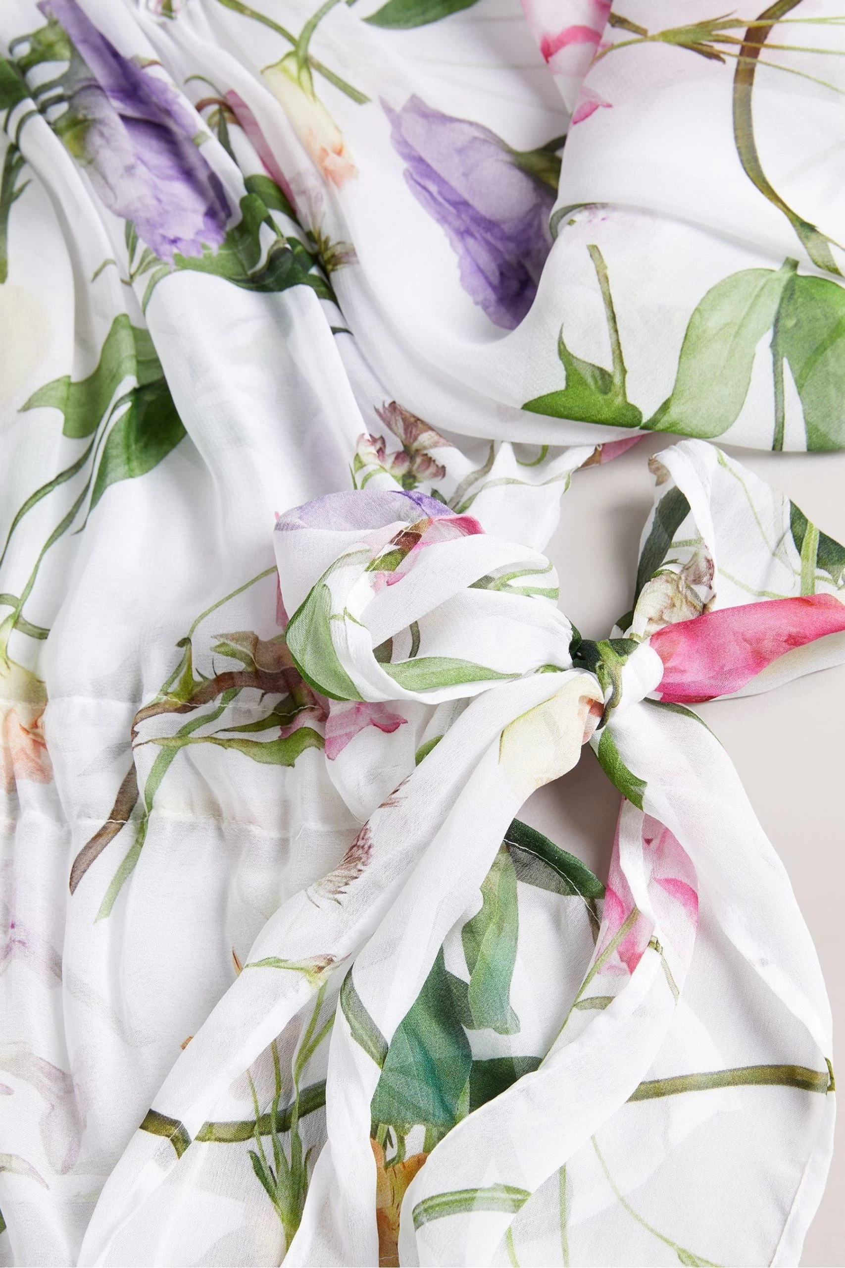 Ted Baker Hewette White Printed Blouse With Functional Waist Tie 7 Ted Baker Hewette White Printed Blouse With Functional Waist Tie - Image 5