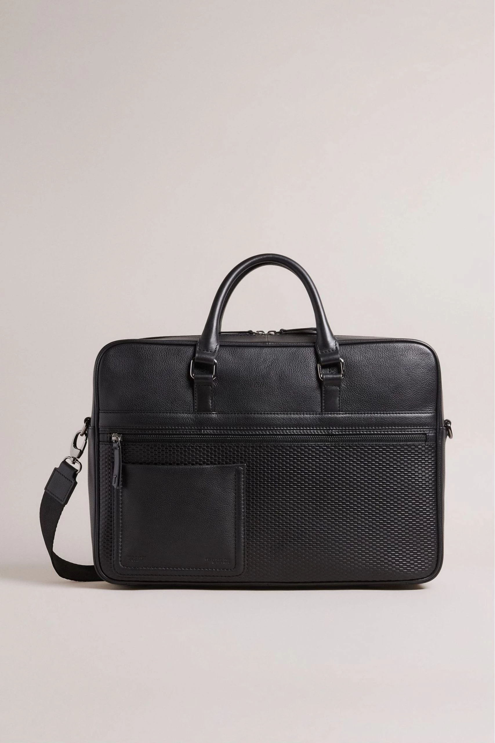 Ted Baker Canvess Black Texture Leather Document Bag 3 Ted Baker Canvess Black Texture Leather Document Bag