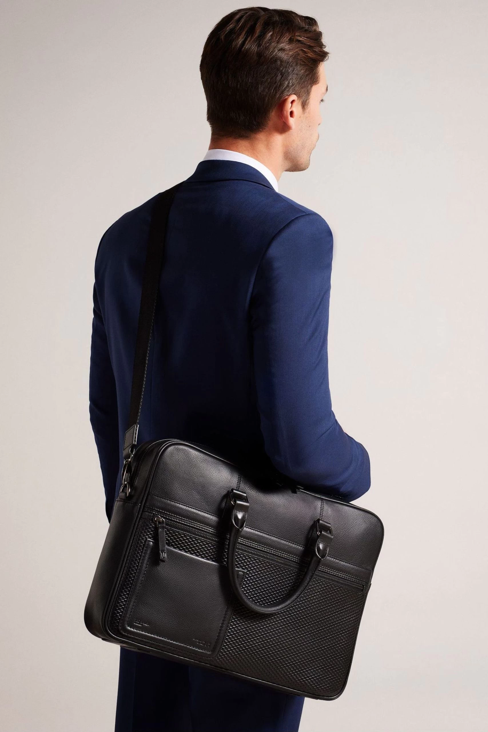 Ted Baker Canvess Black Texture Leather Document Bag 6 Ted Baker Canvess Black Texture Leather Document Bag - Image 4