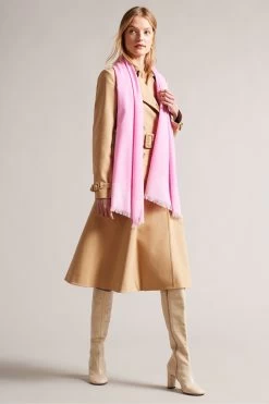 Ted Baker Pink Esteli Logo Long Scarf