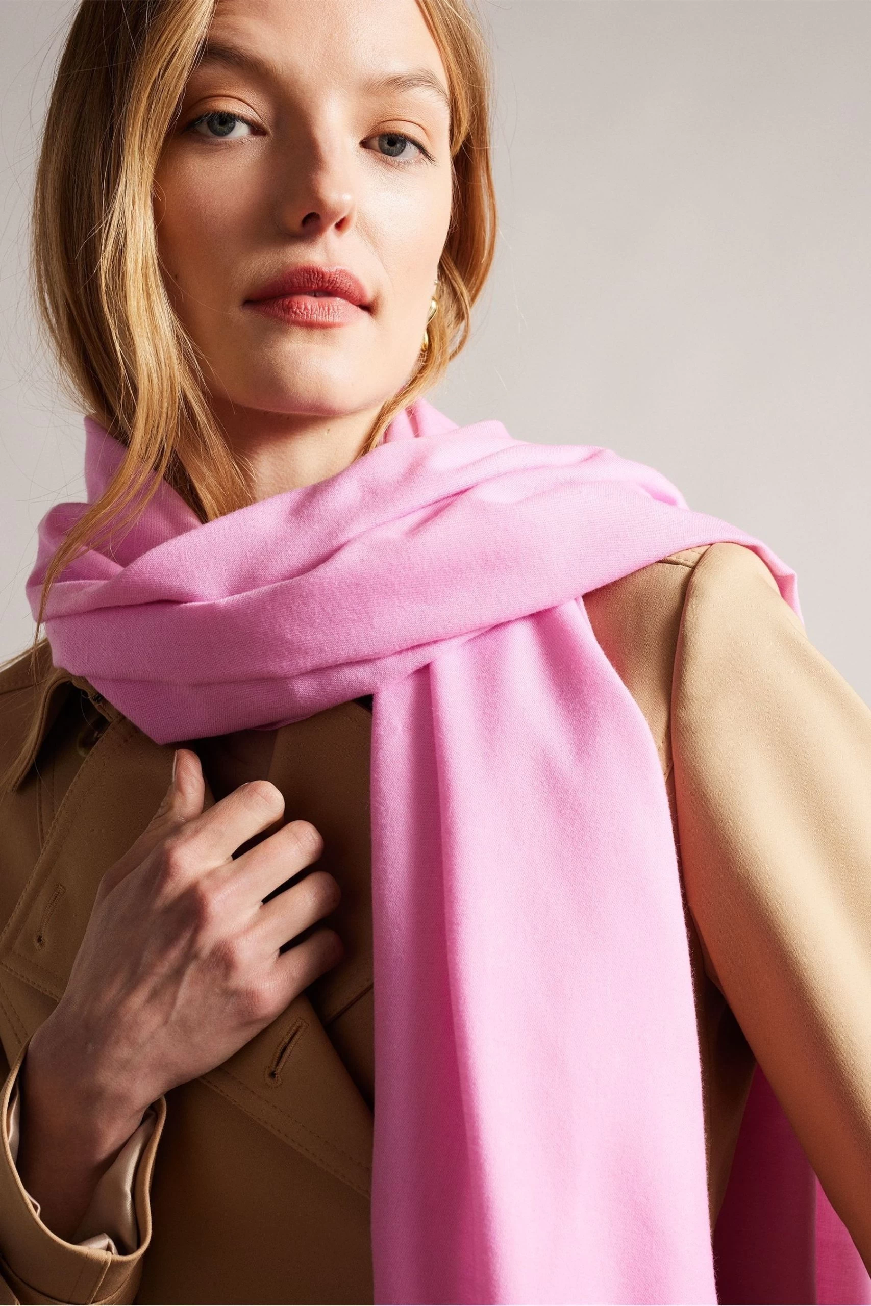 Ted Baker Pink Esteli Logo Long Scarf 4 Ted Baker Pink Esteli Logo Long Scarf - Image 2