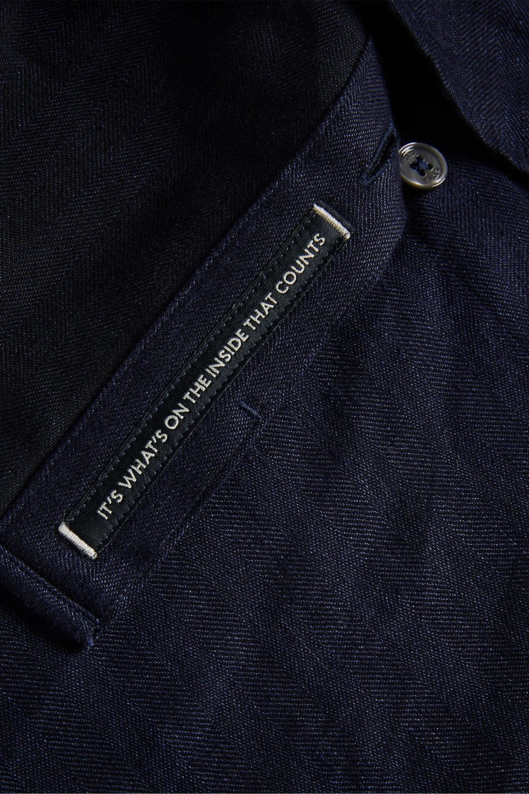 Ted Baker Blue Jasperr Long Sleeved Cotton Linen Shirt 7 Ted Baker Blue Jasperr Long Sleeved Cotton Linen Shirt - Image 5