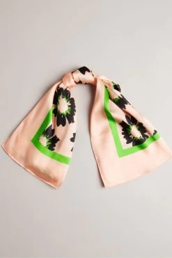 Ted Baker Pink Rubbyy Floral Printed Herringbone Scarf